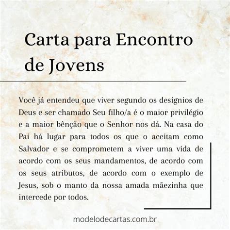 5 Cartas Para Encontro De Jovens Tenha Um Encontro Lindo Deus