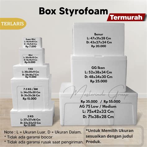 Jual Styrofoam Box GG Polos 52x38x34 Cm Khusus GRAB GOJEK Shopee