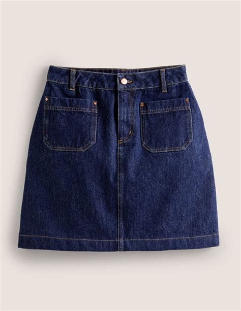 Patch Pocket Denim Mini Skirt Denim Indigo Boden Fr