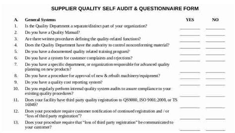 Free Supplier Questionnaire Forms In Pdf Ms Word Excel