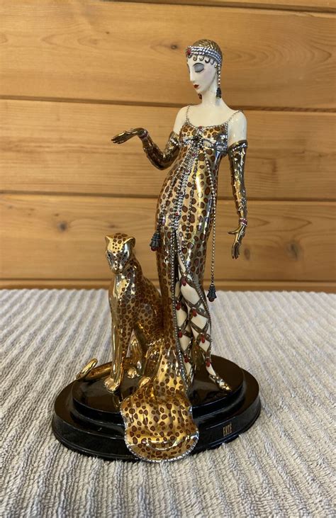 Franklin Mint House Of Erte Ocelot Figurine Limited Edition Art Deco