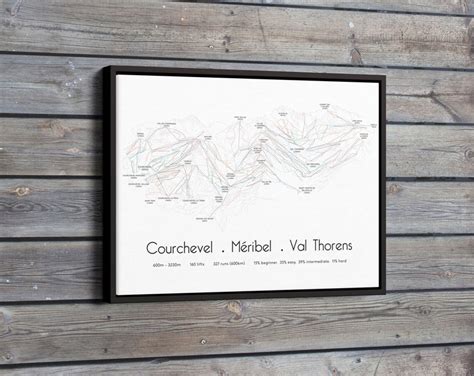 Valleys Ski Piste Map Poster Print Courchevel Meribel Etsy Uk