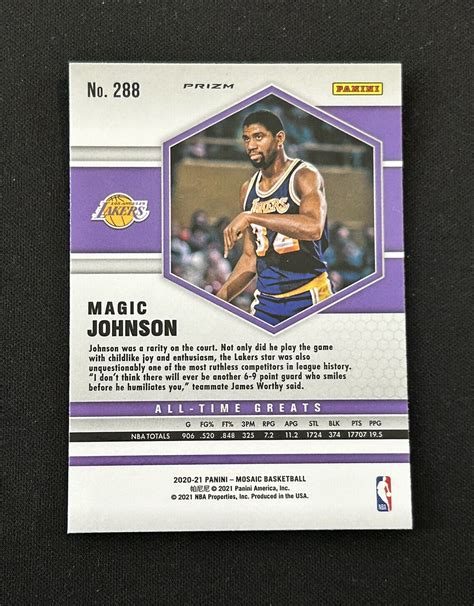 Panini Mosaic All Time Greats Magic Johnson Reactive Orange