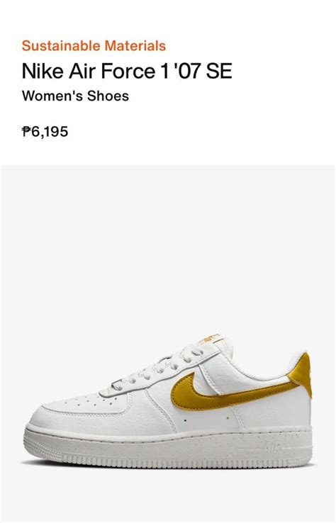 Authentic Nike Air Force 1 with Gold Swoosh on Carousell