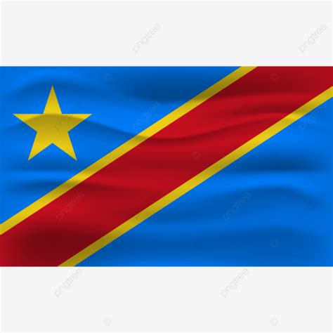 Congo Democratic Republic Flag Waving Texture Vector Vintage Congo