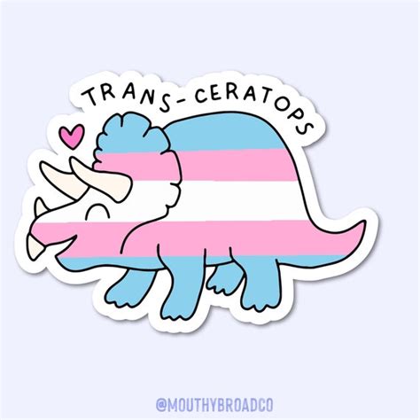 Trans Ceratops Trans Pride Flag Dinosaur Lgbtqia Etsy