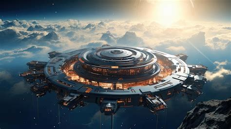 Premium Photo | Advanced space exploration orbital installation distant ...