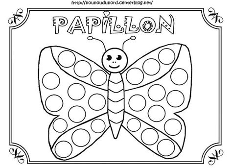 Papillons à gommettes coloriages et en couleur