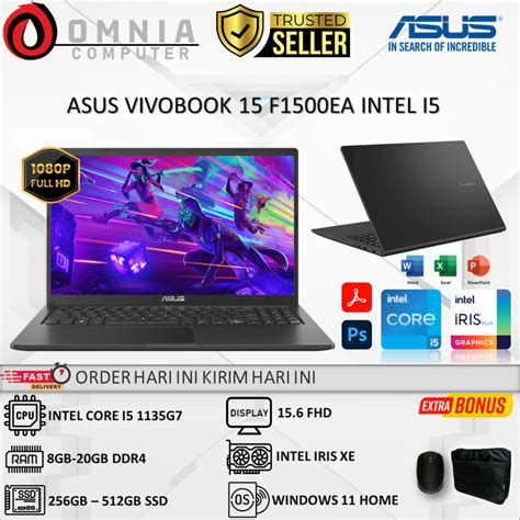 Jual LAPTOP ASUS VIVOBOOK F1500EA INTEL CORE I5 1135G7 RAM 8GB 20GB