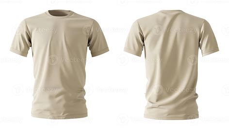 Beige short-sleeve t-shirt front and back view mockup 47573694 Stock ...