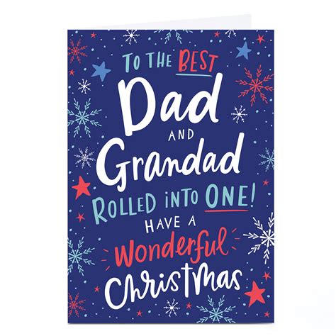 Buy Personalised Ebony Newton Christmas Card The Best Dad And Grandad For Gbp 2 29 Card