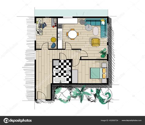 Interior Design Floor Plan Vector | Floor Roma