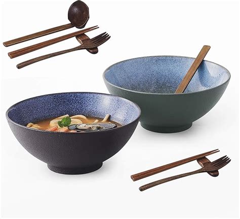 Amazon Ceramic Japanese Ramen Bowls Set Of Pieces Ounce