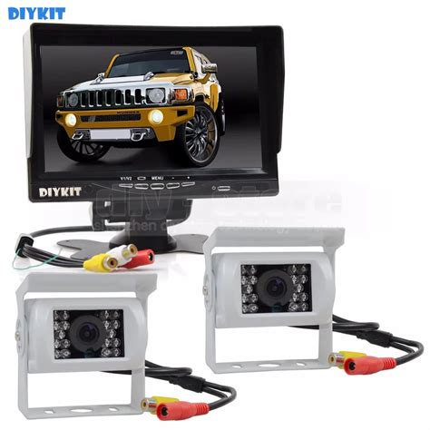 DIYKIT IR Night Vision CCD Rear View Car Camera White 7 Inch HD TFT