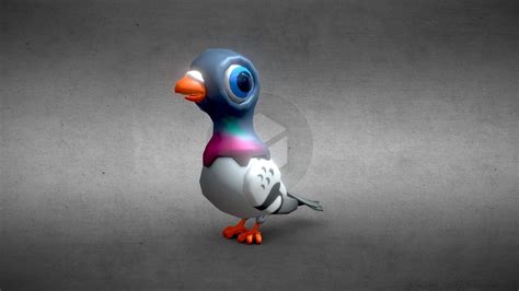 Low Poly Cartoon Pidgeon Buy Royalty Free 3d Model By Toon Goo