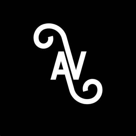 AV letter logo design on black background. AV creative initials letter ...