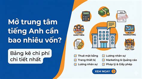 mo trung tam tieng anh  bao nhieu von bang  chi phi chi tiet nhat