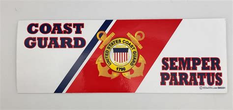 U.S. Coast Guard Semper Paratus Sticker Decal, 9" x 3"