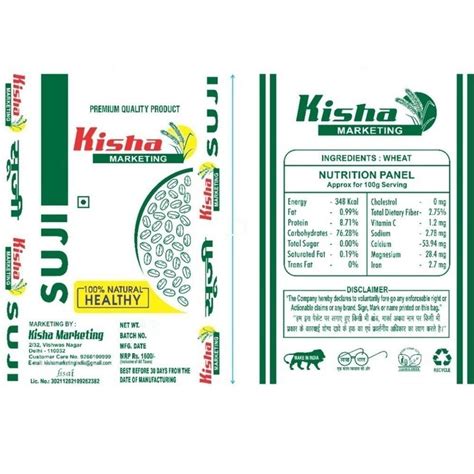 Indian Durum Wheat 50kg Kisha Suji Packaging Type Bag At Rs 1600 Bag