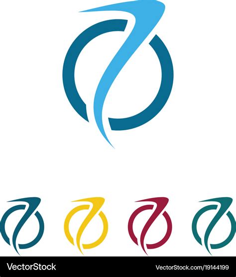 Circle Number 7 Logo Royalty Free Vector Image