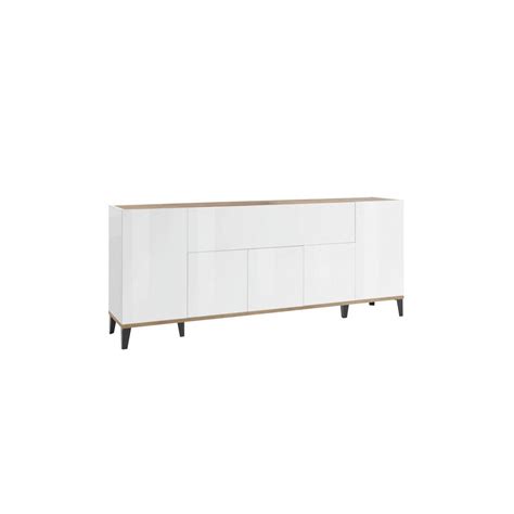 Buffet Bas Valie Blanc Rable Porte Centrale Rabattable Prix Carrefour