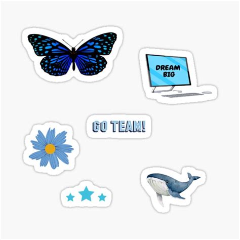 Blue Aesthetic Pack Sticker For Sale By Retroplaceee Redbubble