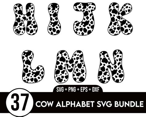 Cow Alphabet Svg Bundle Cow Numbers Svg Cow Letters Svg Birthday Svg