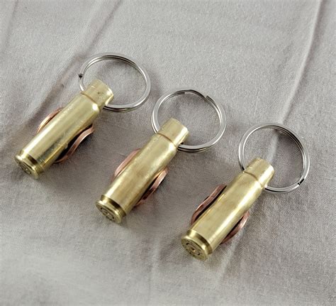 Bullet Casing Penny Keychain Handmade Very Unique Penny Attached To