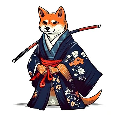 Cute Shiba Inu Dog Ai Generative Illustration Stock Illustration