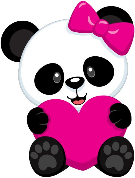 Amor Panda Png Imagem Panda Png Segurando Um Cora O Rosa Riset