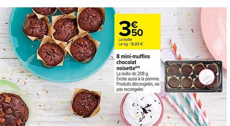 Promo Mini Muffins Chocolat Noisette Chez Carrefour Icatalogue Fr