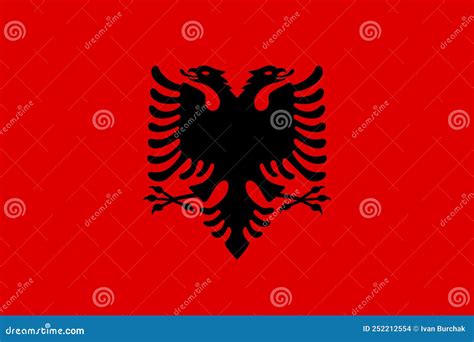 Flag Of Albania Official Colors Flat Vector Illustration Stock Vector