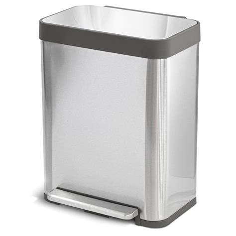 Home Zone Living Gallon Kitchen Trash Can Large Stainless Steel