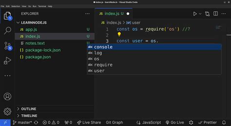 vscode show function suggestion  dot