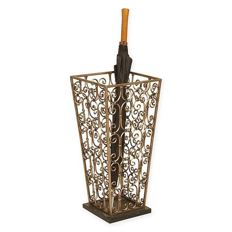 Scrollwork Umbrella Stand In Copper Bed Bath Beyond Umbrella