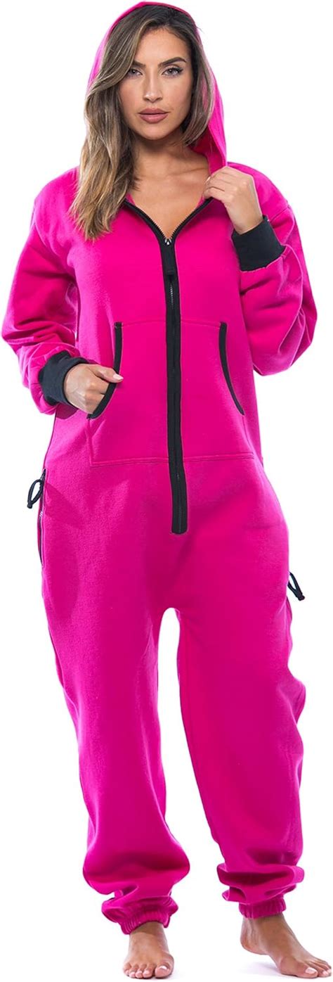 Followme 6438 Fus S Adult Onesie Pajamas Jumpsuit Fuchsia Black Clothing Shoes