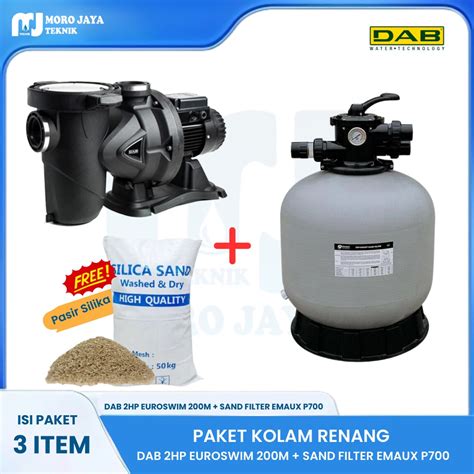 Jual Paket Kolam Renang DAB 2HP Euroswim 200M Sand Filter EMAUX P700