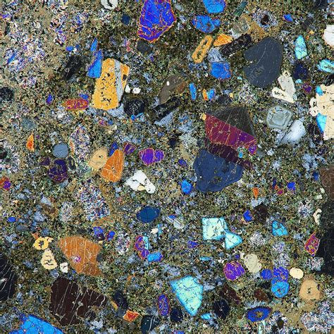 Basaltic Dyke Polarised Light Micrograph Stock Image C