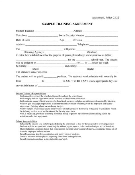 Training Contract Template