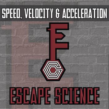 Speed Velocity Acceleration Escape Room Activity Printable Game