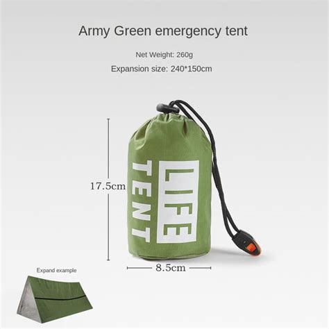 2 Person Emergency Shelter Bivy Survival Tent Kit Mylar Tube Tent Sleeping Bag Waterproof