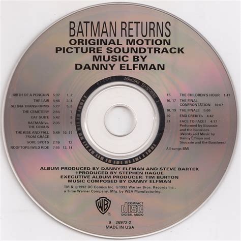 Batman Returns Original Motion Picture Soundtrack By Danny Elfman