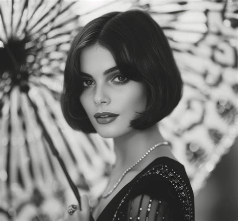Woman With Bob Haircut Posing With Umbrella 48833920 Stock Photo At