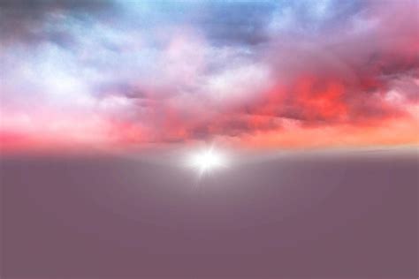 sunset soft purple sky gorgeous panorama natural sunset bright dramatic ...