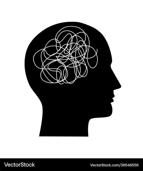 With Human Head Silhouette Brain As Tangled Vector Image