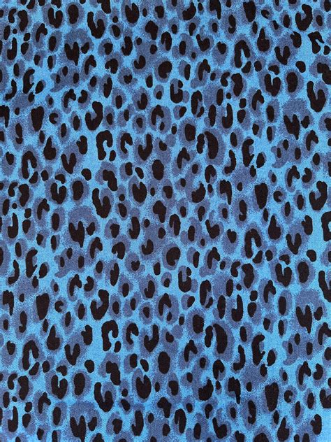 Navy Blue Cheetah Print Fabric Etsy