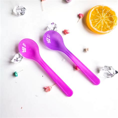 Custom Plastic Spoons Temperature Sensing Food Graded Pp Plastic Color