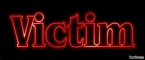 The Word Victim Written In Red Neon Lights