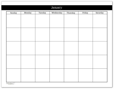 Blank Calendar No Dates | Calendar Template Printable