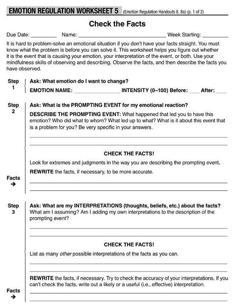 Dbt Emotional Regulation Worksheets Dbt Therapy Dialectical